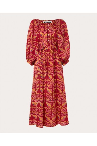 VESTIDO BAKAR BALLOON RED FISH