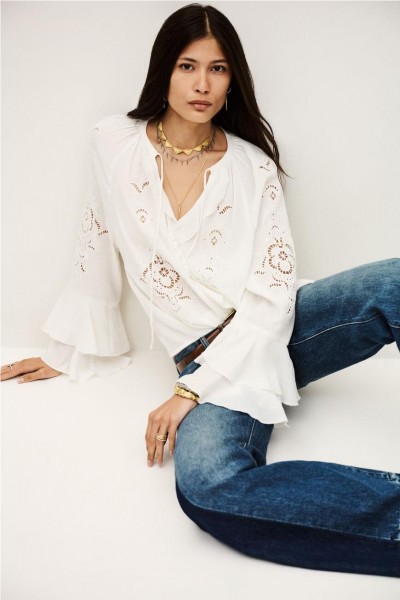 BLUSA BA&SH OMAR ECRU