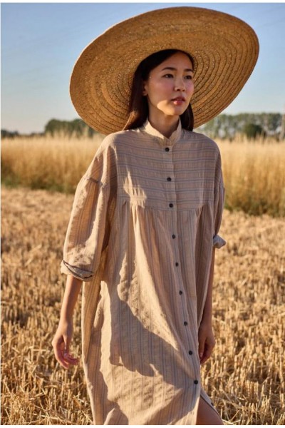 VESTIDO SIXSOEURS JEMINA BEIGE